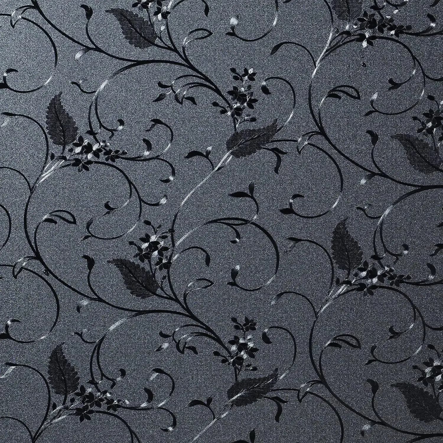 Black Static Cling Total Blackout Non-Adhesive Privacy Window Film Frosted Glass Film Bathroom Door Glass Decoration