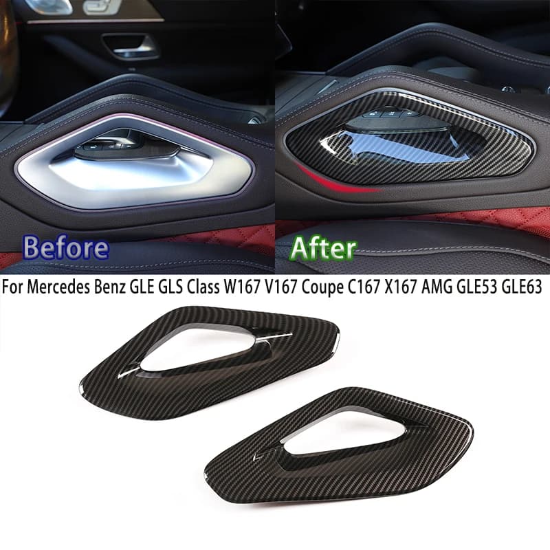 For Mercedes Benz GLE GLS W167 C167 X167 GLE53 2020-2025 ABS carbon fiber Car Center Console Armrest Side Protective Cover Trim
