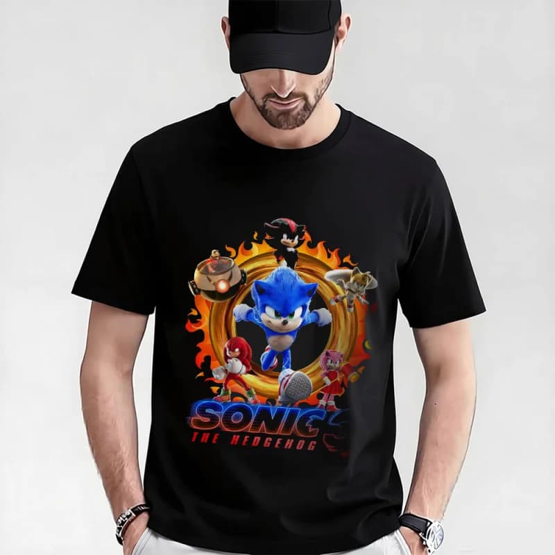 Shadow the Hedgehog Gift t shirt for Anime lover 0115 Cute Cartoon Sonic Graphic Tee Y2K clothes All size Tops S-6XL