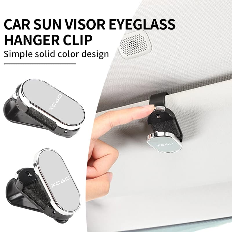 Car Sunglasses Clip Sun Visor ABS Plastic Glasses Holder Auto Accessories For Volvo T6 S80 S90 V40 V50 V60 V70 V90 XC40 XC60