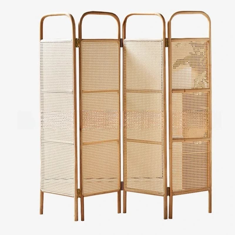 Modern Minimalist Creative Home Living Room Rattan Folding Screen Decorative Partition Baffle Japanese Style Mobile Shield