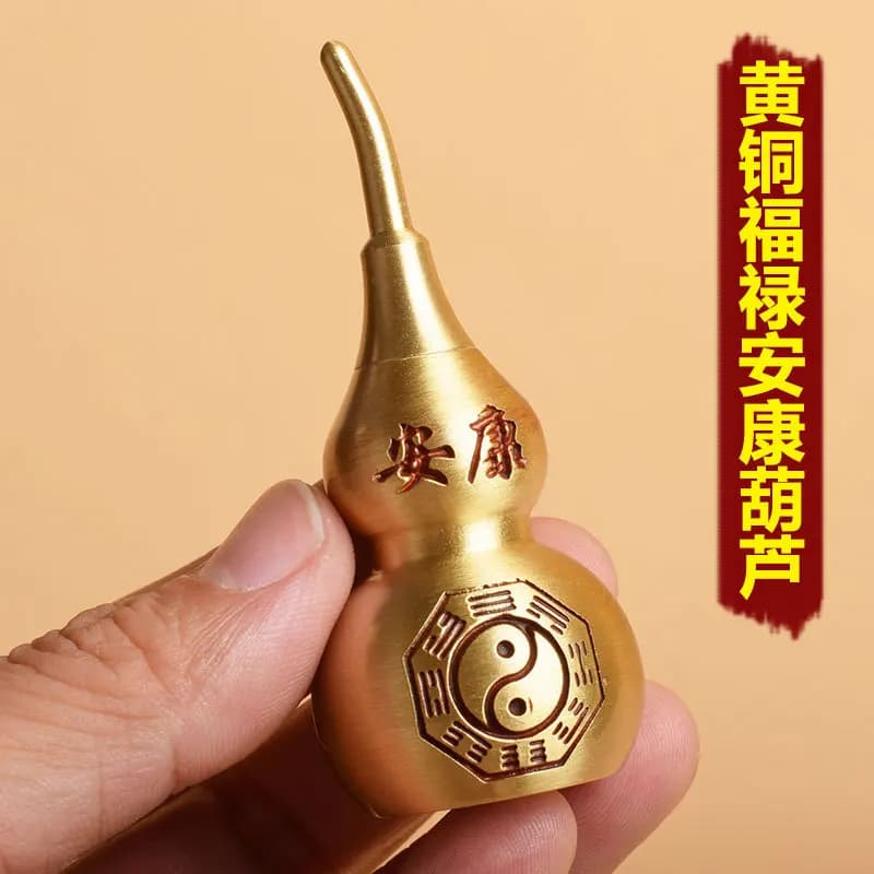 Brass Ornaments Fulu Ankang Open Hollow Elbow Gossip Gourd Car Hanging Accessories Scenic Spot Stall