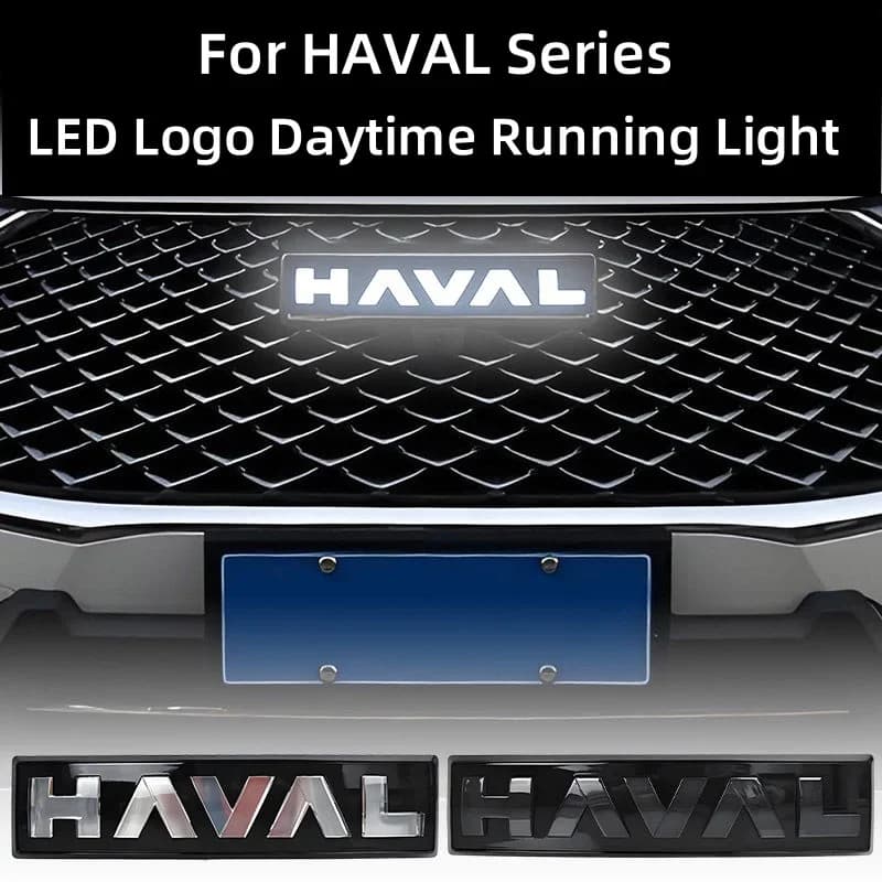 For Haval Series LED Logo Daytime Running Light Dargo Jolion\\H6\\F7\\F7X  Front Grill Backlight Sticker Replace Emblem Labeling