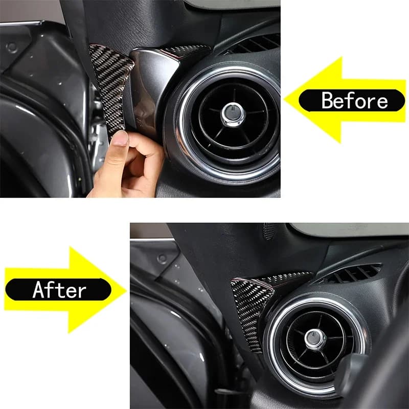 For 2016-2023 Mazda MX-5 Soft Carbon Fiber Car Dashboard Both Sides Decorative Stickers Car Interior Accessories 4PCS