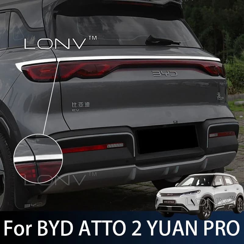 For BYD ATTO 2 YUAN PRO DMI EV 2026 2027 Car Stainless Steel Rear Trunk Trim Molding Tailgate Decor Strip Body Kits Accessories