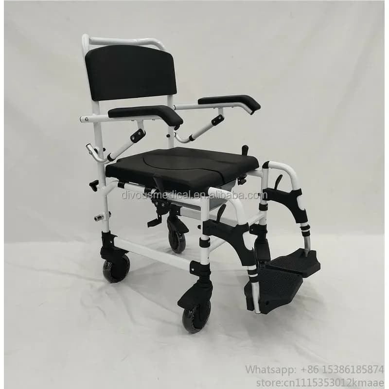 Vequyn Transfer wheelchair Portable Hydraulic Commode Chair for Elderly Patients Medical Safety Equipment for Nursing Transfer T