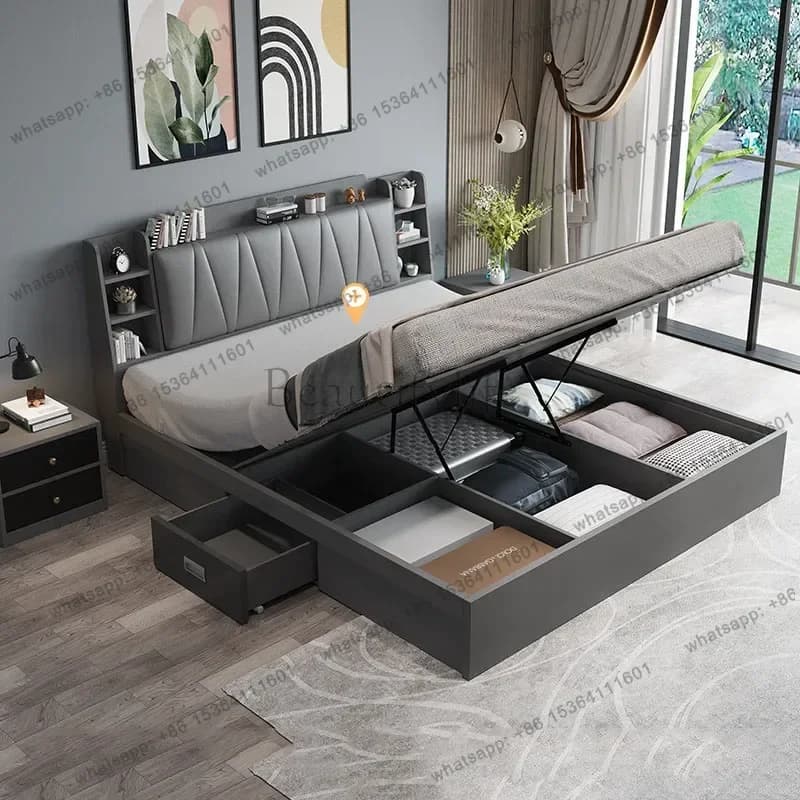 ld Bedroom   Bed Luxury Modern Double Floor Girls Wooden Mobile Princess Bed Sleeping Letto Matrimoniale Home Furniture