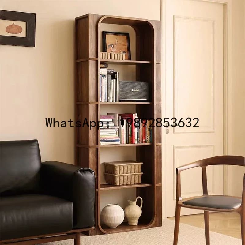 A1   Solid Wood Bookshelf Wall-Mounted Vintage Style Single Bookshelf Storage Rack Storage Cabinet