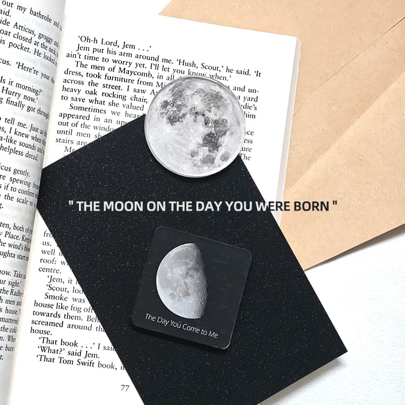 Ready to Gift Custom Text and Date Moon Phase 2 set Fridge Magnet 5mm Thick Acrylic Unique Keepsake Personalized Meaningful