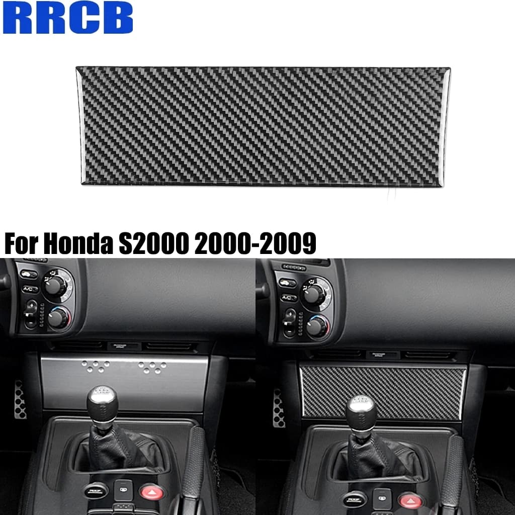 For Honda S2000 ‌AP1 AP2 2000-2009 Carbon Fiber Center Console Cigarette Lighter Interior Cover Stickers Auto Accessories Trim