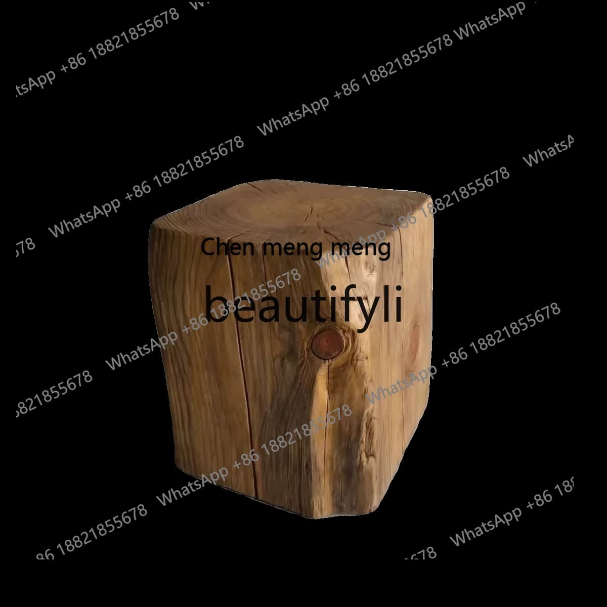 Square wooden pier low stool log ornament base coffee table solid wooden pier stool personalized edge tableH