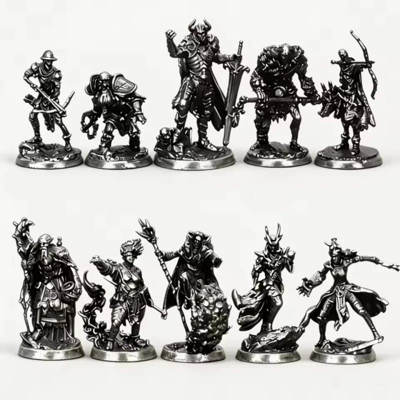 Fantasy Tabletop Metal Miniatures Holy Light Heroes And Shadow Undead Paintable Collectible Statues For Strategy Game Display