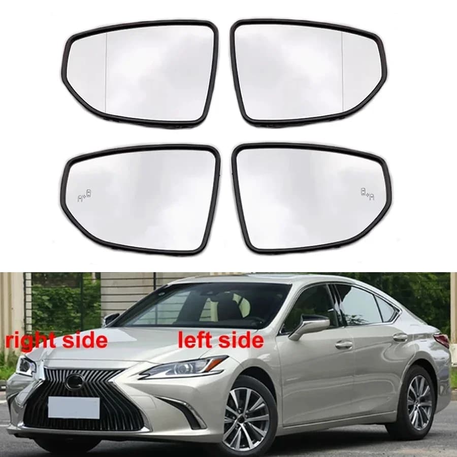 Car Mirrors For Lexus ES ES200 ES260 ES300 ES350 2019-2023  Door Wing Rear View Mirror White Glass with Heating Blind Spot