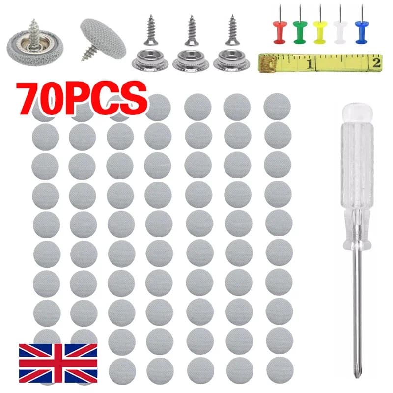 70pcs Car Headliner Repair Kit Restores Sagging Headliner Pads Includes Fixing Pins Fasteners Rivet Automotive Fixing Accessory