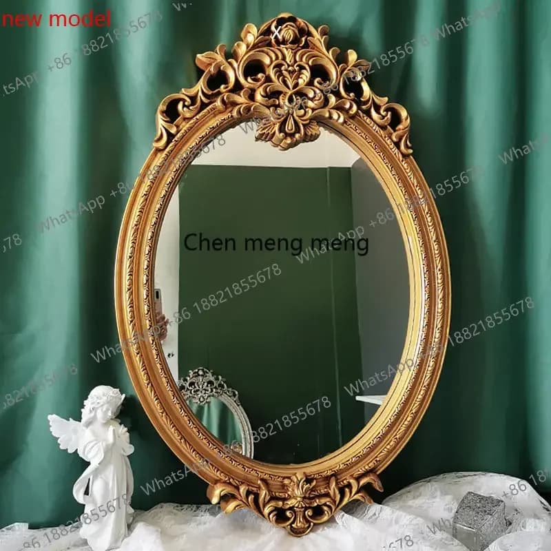 N138European classical oval decoration, bathroom, European style, entrance mirror, bathroom wall hanging large hanging mirrorF13