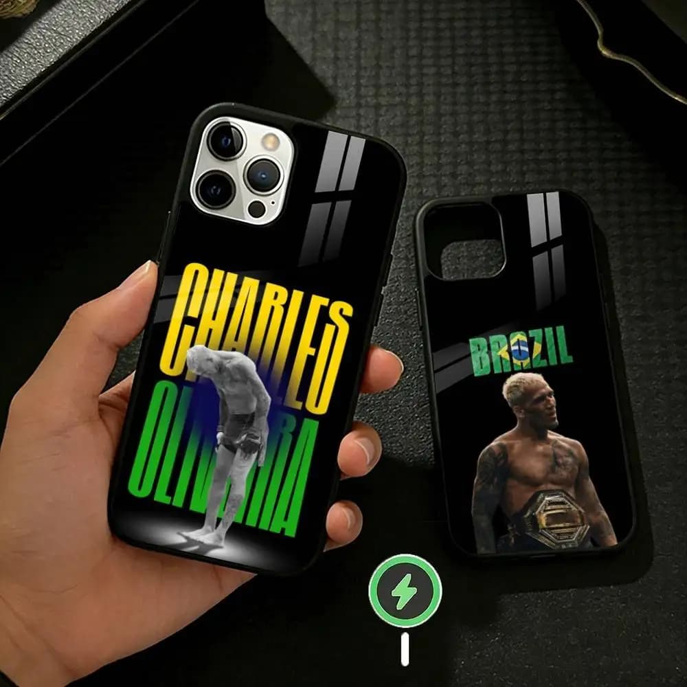 U-Ufc Charles Oliveira Phone Case For iPhone 17 16 15 14 13 12 Pro Max Plus for Mirror Wireless Magnetic Cover