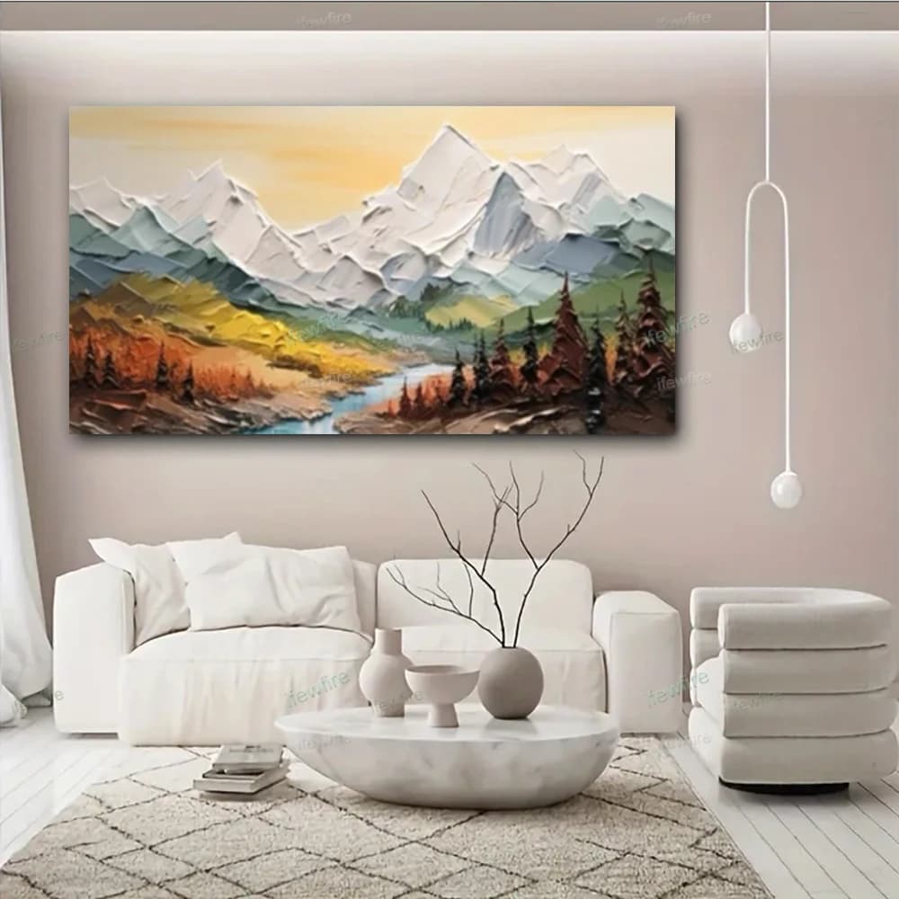 Hand Painted Abstract Gold colourful Canvas Acrylic painting decor Living Room large Wall art home decor oil painting on canvas