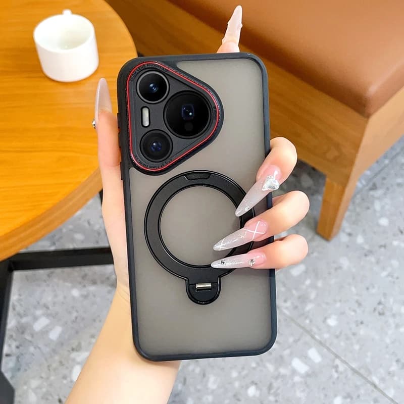 For Huawei Pura 90 80 70 Ultra Pro Max Case Ultra-thin Skin-Friendly Magnetic Rotating Holder Shockproof Protection Back Cover