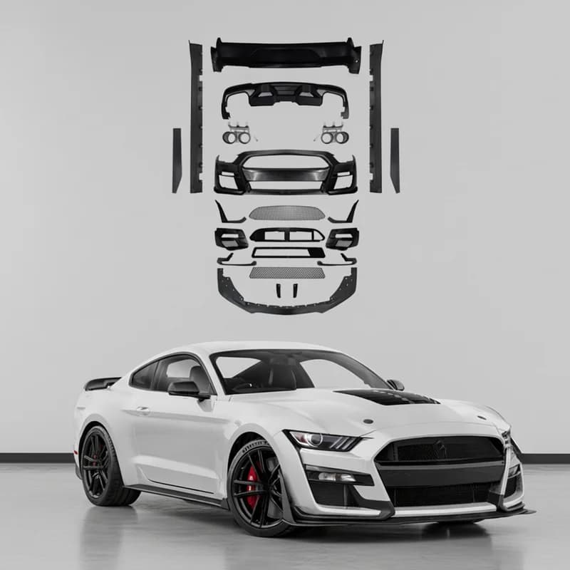 High Quality GT500 Style Body Kit Fit Ford Mustang 2015-2017 Front & Rear Bumper Side Skirts Rear Diffuser Complete Exterior Fac