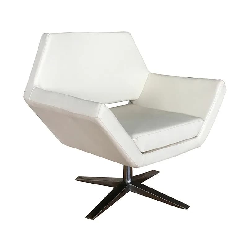 Special-shaped white leisure chair, living room single sofa, fabric chair