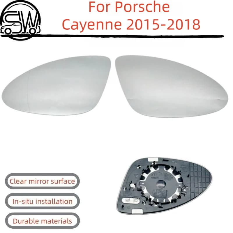 For Porsche Cayenne 2015‑2018 Rearview Mirror Glass With Heating.