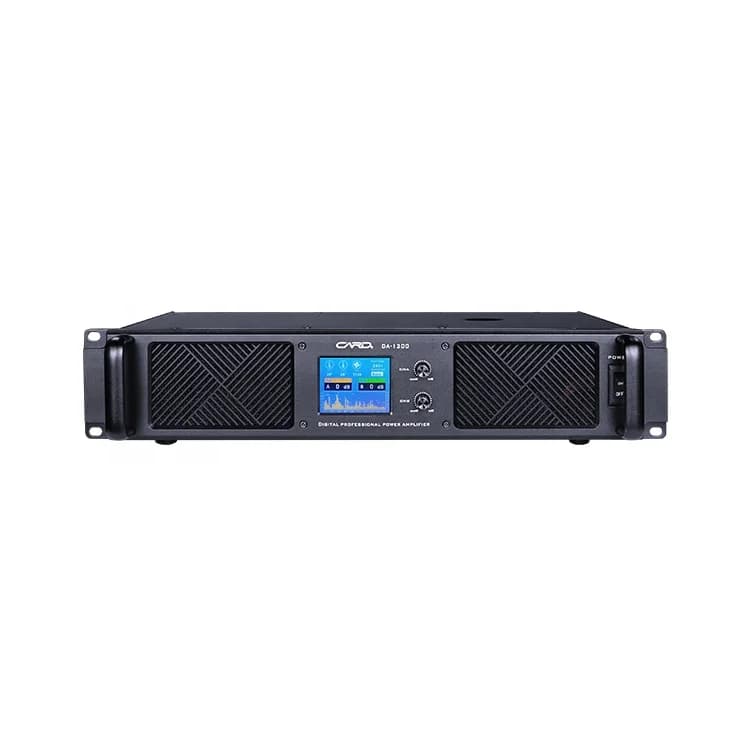 Professional 2250 Watts 2 Channel Power Amp 2U Class D OLED Display Digital Audio Subwoofer Amplifier
