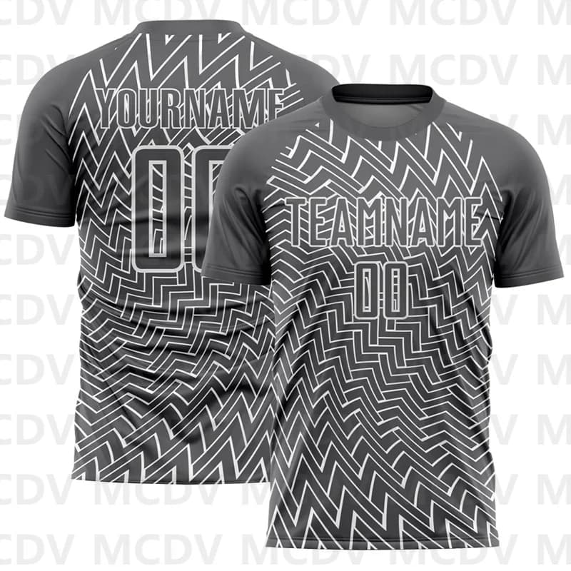 Custom Steel Gray White Lines Sublimation Soccer Uniform Jersey Personlized Team name and you name number T-Shirts