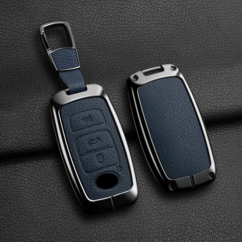 Alloy Goatskin Car Remote Key Case Cover Shell Fob for Toyota Yaris Ativ Raize Veloz Avanza Rush Keychain Protector Accessories