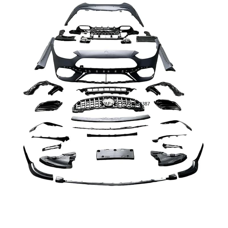 Suitable for 22-25 C200 260 W206 Modified to 24 Model C63 Narrow Body Surround Front Bumper Grille Hood
