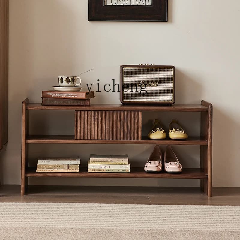 H3-20  home shoe storage stool Nordic solid wood door home shoe cabinet stool integrated