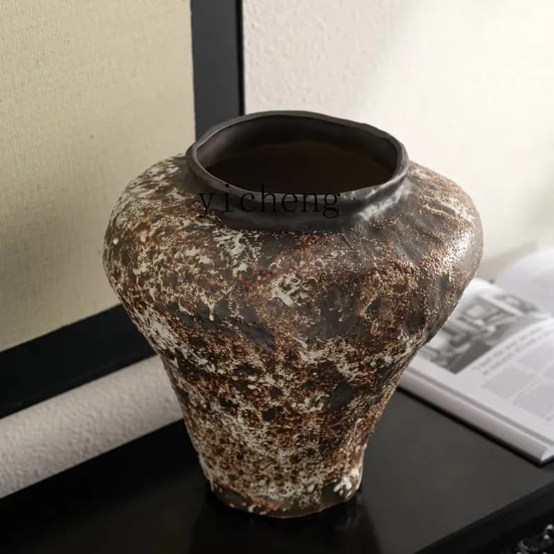 BJ-27 Ceramic Flower Vase Model Room Homestay Vintage Desktop Ceramic Pot Flower Vase Decoration