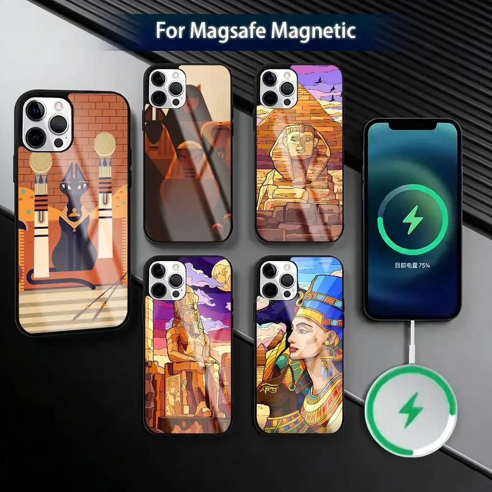M-Mysterious Ancient Egypt  Phone Case For iPhone17,16,15,14,13,12,11 Plus,Pro Magnetic with Magsafe Wireless Charging