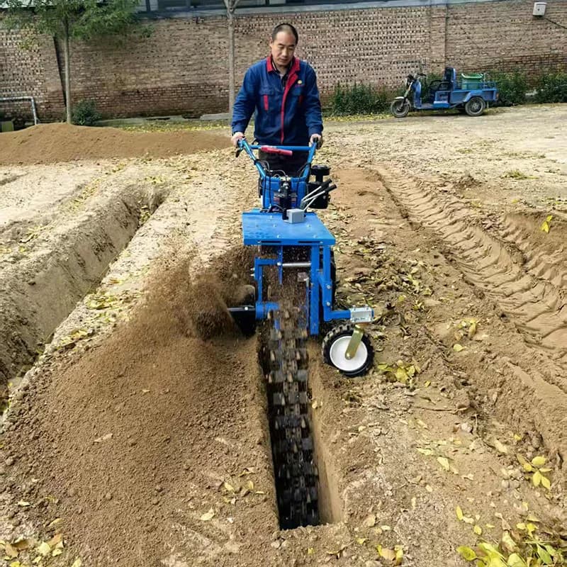 Yjq hand-held single and double chain orchard multi-functional agricultural trenching pipe trencher chain