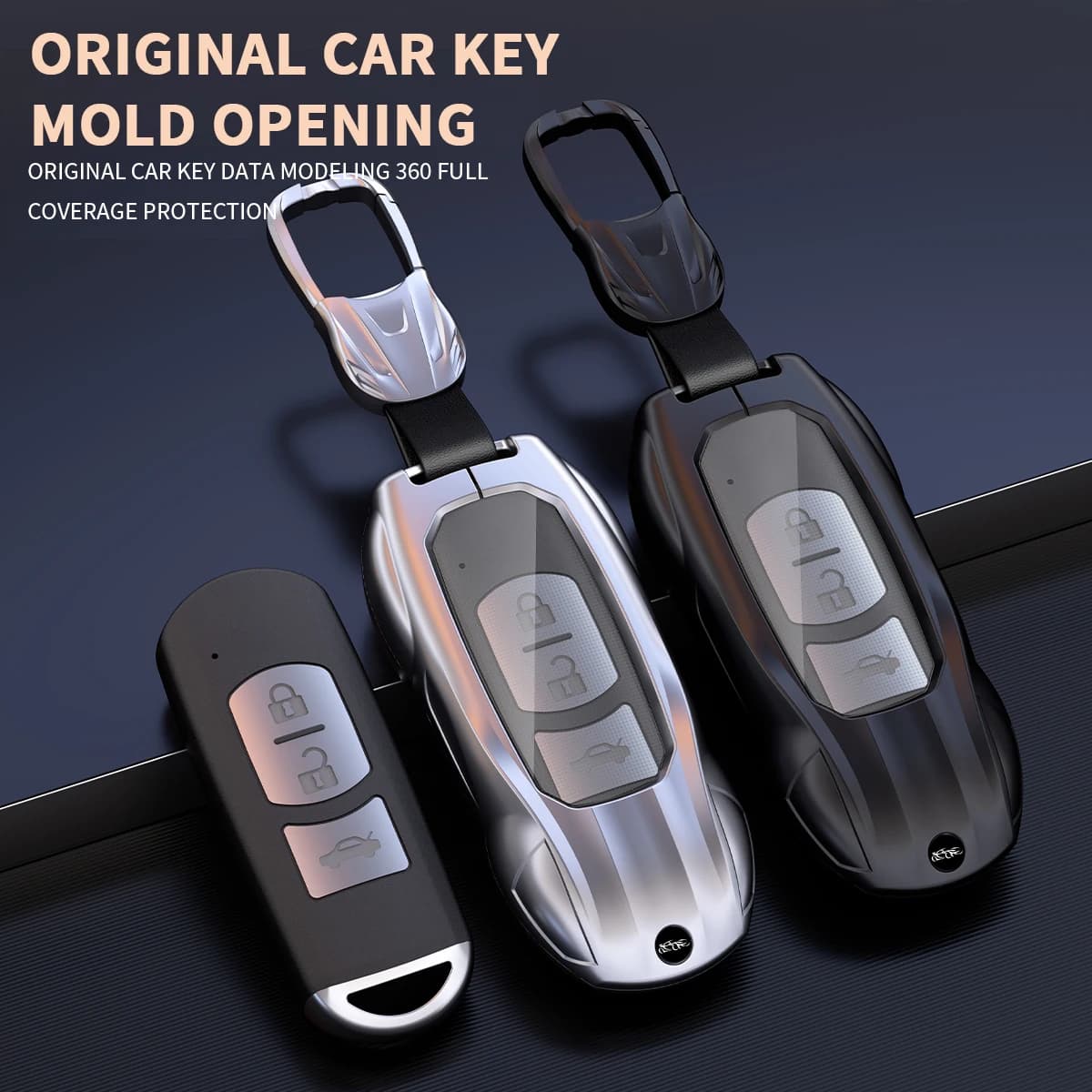 Zinc Alloy Car Key Case Cover for Mazda 2 3 6 Atenza Axela Demio CX-5 CX5 CX-3 CX7 CX-9 2015 2016 2017 2018 2019 Accessories