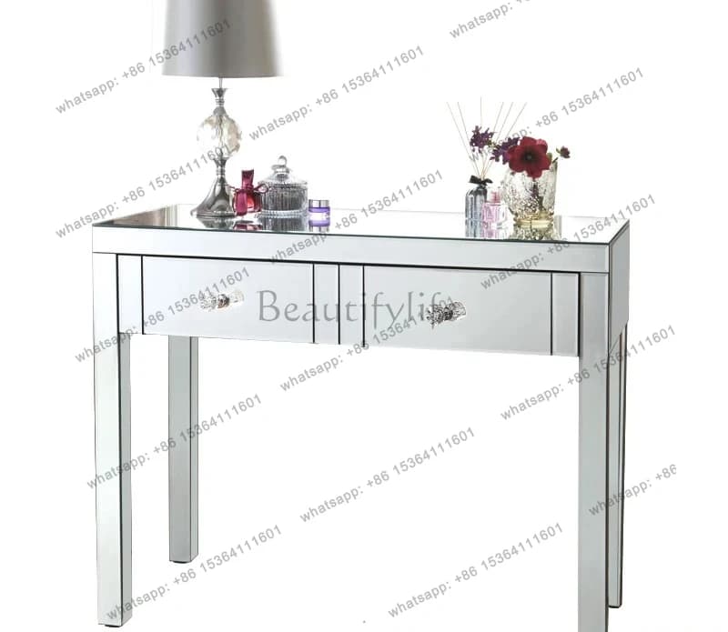 Mirror Furniture Black Glass Mirror Makeup Table European Neoclassical