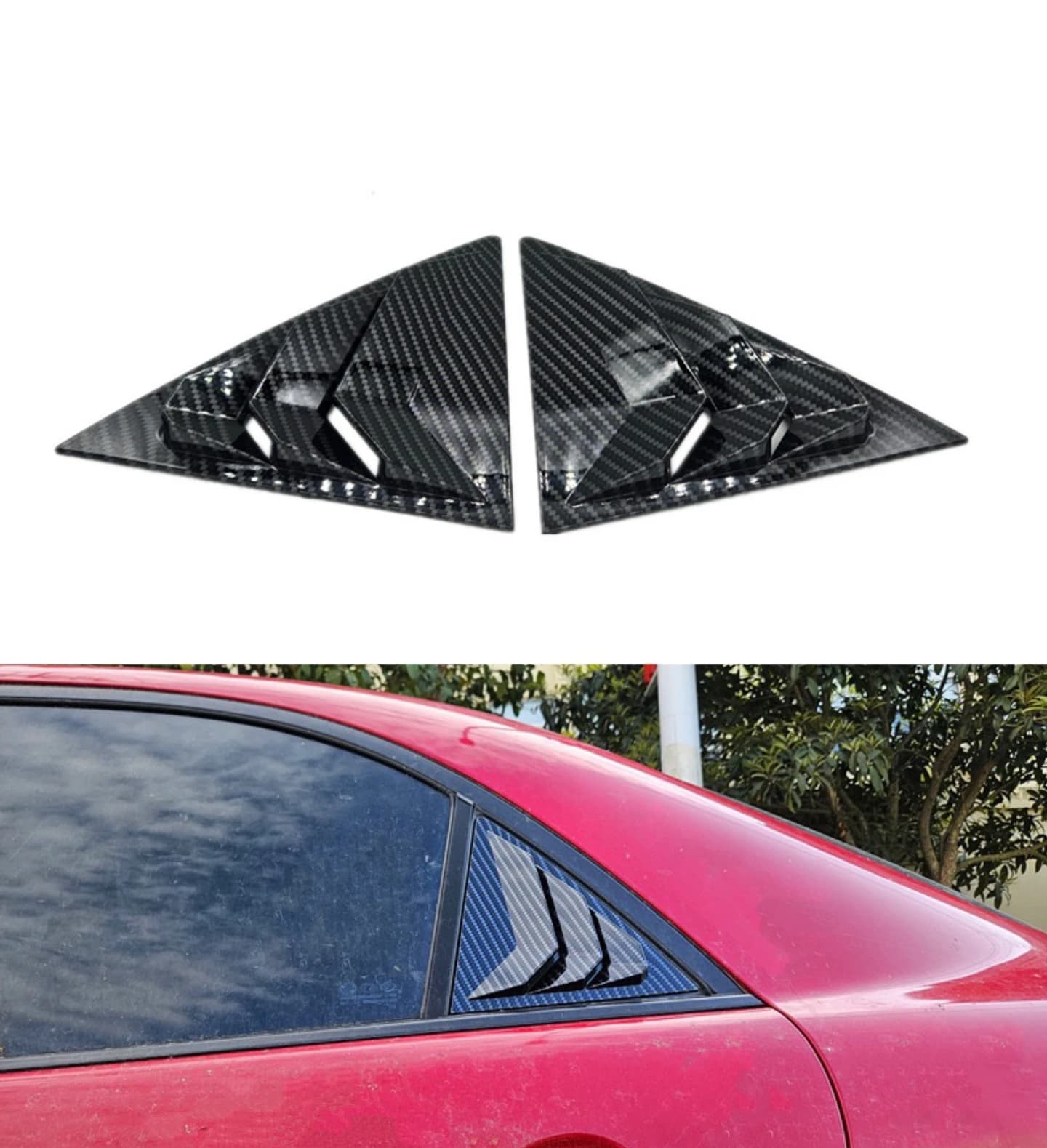 Fit For Mazda 6 Sedan 2002 2003 2004 2005 2006 2007 2008-2016 Carbon Car Rear Window Side Vent Shutter Louver Cover Trim