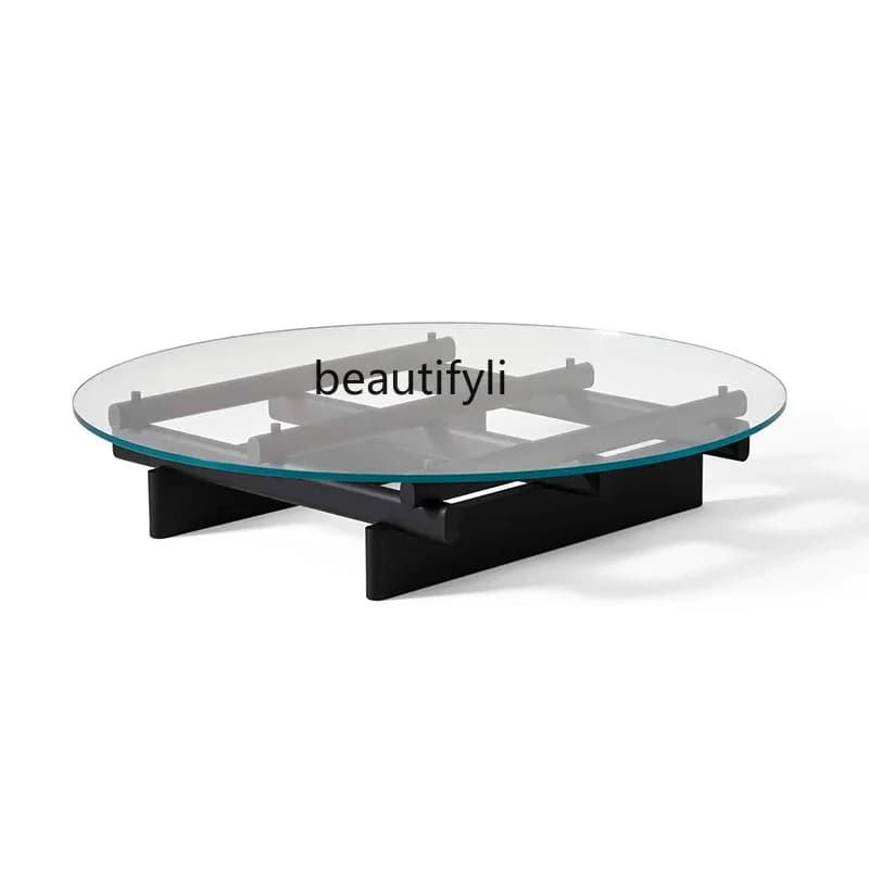 Nordic Simple round Transparent Glass Tea Home Living Room Light Luxury Table Creative Rectangle