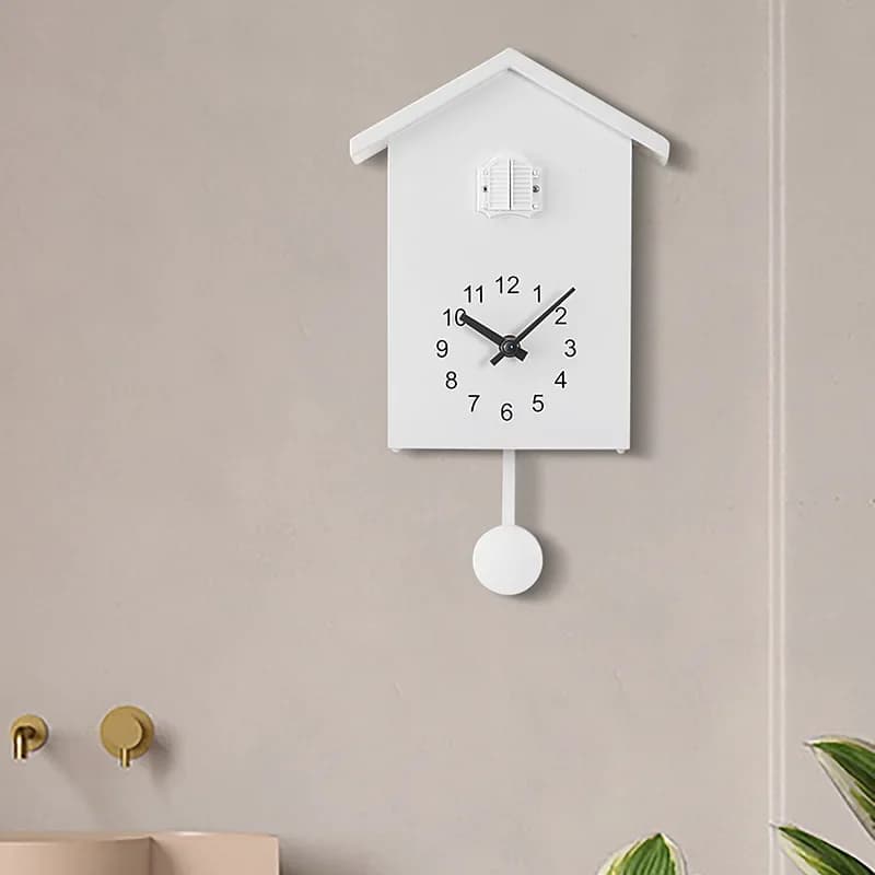 Nordic Style Wall Clock Bird Ornaments Modern Home Styling Pendulum Clock Living Room Bedroom Home Decoration Wall Hanging