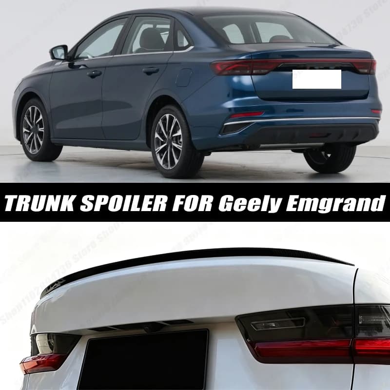 120CM Glossy Black Soft Rubber Universal Rear Trunk Spoiler 5D Carbon Look Tail Wing Fit For Geely Emgrand Car Accessories