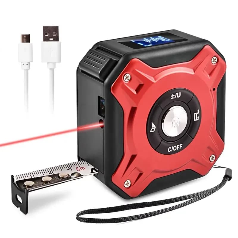 2-in-1 Rechargeable Precision Rangefinder with 40m High-Precision Measurement & 5m Digital Tape Measure Industrial