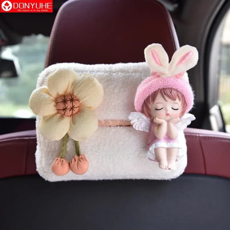 Car Tissue Box Cartoon Cute Car Chair Back Hanging Drawer Box Multifunctional Armrest Box Tissue Box Cover
