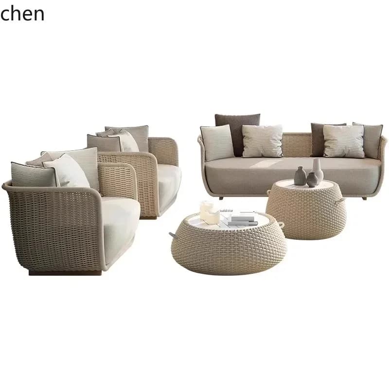 b11-7.1 outdoor sofa furniture courtyard leisure rattan sofa hotel coffee table combination