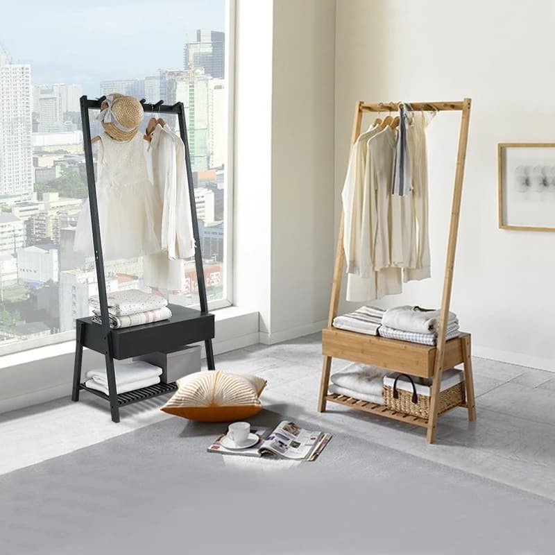 Home door bedroom balcony storage rack hanger floor simple storage box clothes drying rack multi-function