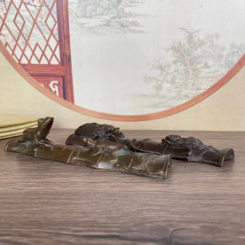 paperweight ornament, ruler, cicada, a masterpiece of copper craftsmanship, stationery and office desk pape