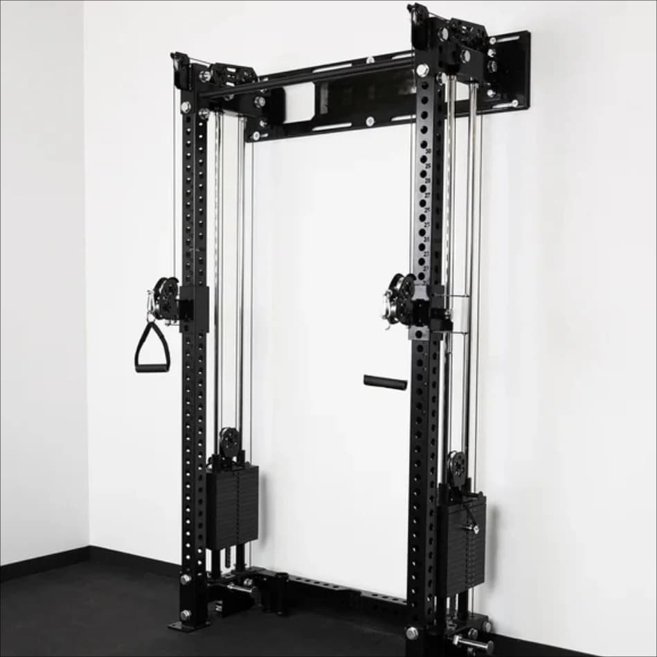 Adjustable Commercial Gym Fitness Equipment with Cable and Weights Powerlifting Wall Mounted Functional Power Squat Rack