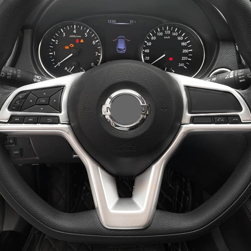 For Nissan Qashqai J11 2018 2019 ABS Matte Steering Wheel Button Cover Trim Chrome Car Stickers Carbon Fiber Style Accessories