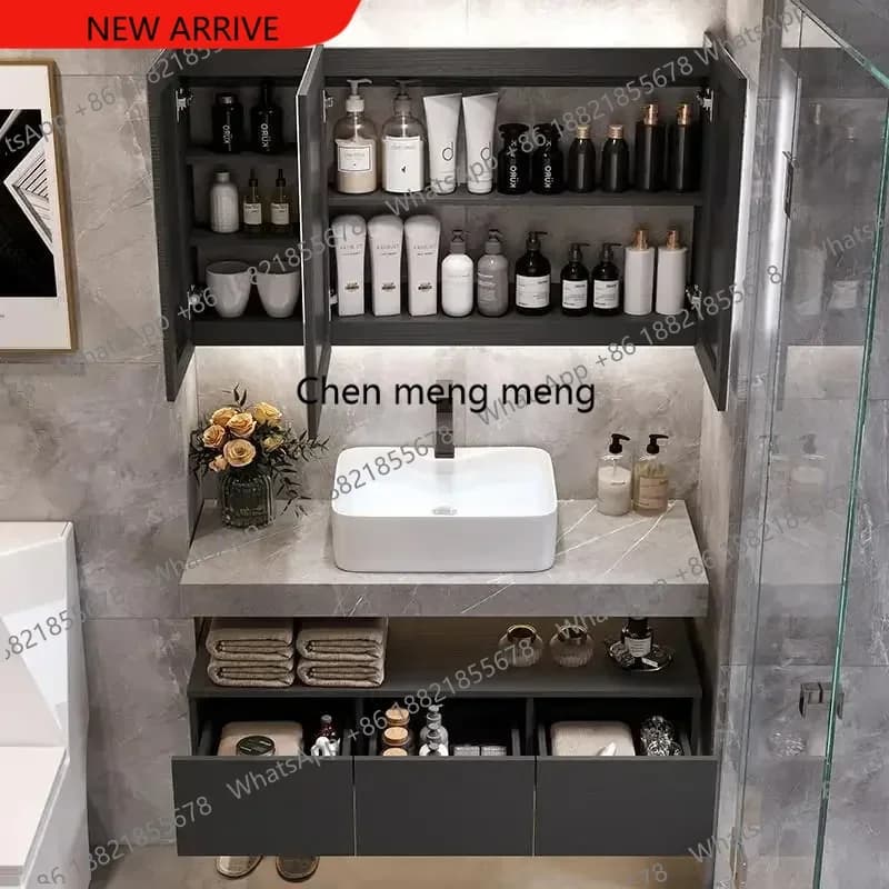 Luxury Bathroom Sink Cabinets Ceramic Vessel Sink Top Washbasin Smart Mirror Cabinet Bathroom Vanity Toilet Bathroom Furniture