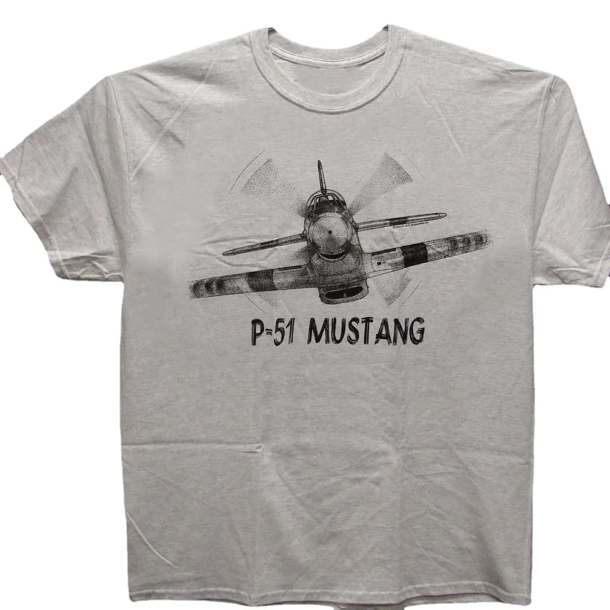P-51 Mustang Fighter  US Air Force Airplane Printed T-Shirt. Summer Cotton Short Sleeve O-Neck Mens T Shirt New S-3XL