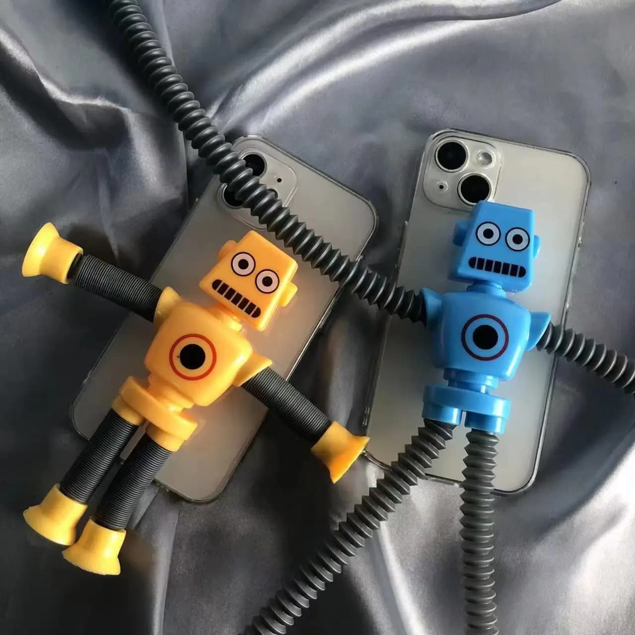 Cute 3D Telescoping Robot toy Phone Case For iPhone17 16 15 14 13 11 12 Pro Max X 8 Plus New Year Gift Cover For Friends Family