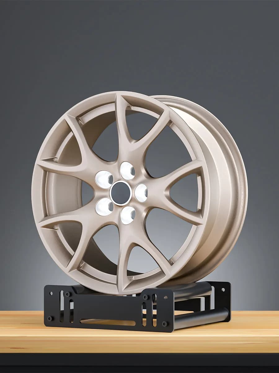 Car Wheel Hub Rotation 360 Degrees Rotating Wheel Hub Display Rack Adjustable Size Wheel Hub Steel Ring Display Rack
